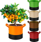 7 Gallon Fabric Grow Bags 5-Pack, 350G Heavy Duty Nonwoven Plant Pots with Handles, Breathable Root Pruning Containers for Vegetables Flowers Indoor Outdoor Gardening