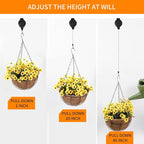 6PCS Retractable Hanging Plant Pulley Hook - Adjustable for Flower Baskets, Plant Pots, Bird Feeders（6PCS Black）