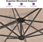 PURPLE LEAF 10 Feet Patio Umbrella Outdoor Cantilever Square Umbrella Aluminum Offset Umbrella with 360-degree Rotation for Garden Deck Pool Patio Taupe