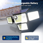 4500LM Solar Lights Outdoor Waterproof, 254 LED Solar Flood Lights Outdoor with 2 Motion Sensor, 4 Heads Security Light with Remote Control for Yard Outside House Garage 4 Pack