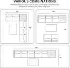 Belord 5-Seater Patio Conversation Set - 4 Piece Outdoor Sectional Furniture Set with Large Storage Box and Coffee Table Outdoor Patio Furniture Set for Garden Poolside Backyard Gray