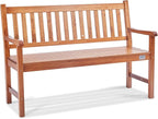 VEVOR Wood Outdoor Bench, 2-Person Garden Bench with Backrest and Armrests, 800 lbs Load Capacity,All-Weather Never Rot Patio Bench for Garden, Park, Yard, Front Porch