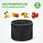 Delxo 10 Pack 15 Gallon Heavy Duty Aeration Fabric Pots Thickened Nonwoven Plant Grow Bags with Handles