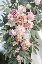 Artificial Flowers Swag Kit, 2 Pack, Romantic Pink Silk Wedding Arch Decor