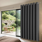 Joydeco Blackout Patio Sliding Door Curtains 72 Inches Long, Grommet Privacy Room Divider Curtains, Extra Wide Thermal Blackout Drapes for Bedroom Living Room (Grey, 60Wx72L, 1 Panel)