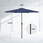 Simple Deluxe 9' Patio Umbrella Outdoor Table Market Yard Umbrella with Push Button Tilt/Crank