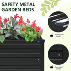 Vengarus 2 Pack 12x4x1FT Galvanized Raised Garden Bed Kit, Outdoor Metal Planter Box for Vegetables, Rectangular Steel Container, Easy Assembly (Black)