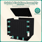 Devoko 40 Gallon Deck Box Outdoor Storage Box Waterproof for Patio, Large Outdoor Storage Bench Lockable for Outside (Black, 40 Gallon)