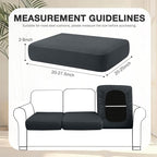 Cushion Covers, 14-Piece Dark Gray Stretch Patio Set