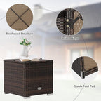 Tangkula 2 Pieces Patio Ottomans, Patiojoy Hand-Woven PE Rattan Side Table with Removable Cushion & Hidden Storage Space, Multifunctional Storage Box, Seat for Patio, Backyard, Poolside (Navy)