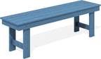 SERWALL 2-Person Outdoor Bench Backless, HDPE Outdoor Benches Weatherproof, 700 Lbs Weight Capacity, Poly Lumber Patio Furniture for Garden, Porch and Park, Navy