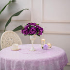 Artificial Rose Flower Balls, Purple Silk, 6 Pack for Centerpieces
