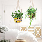 Hanging Planter Mosaic Garden Pot Small Flower Pot for Indoor Plant Disco Ball Hanging Planter with Drainage Yellow Bee