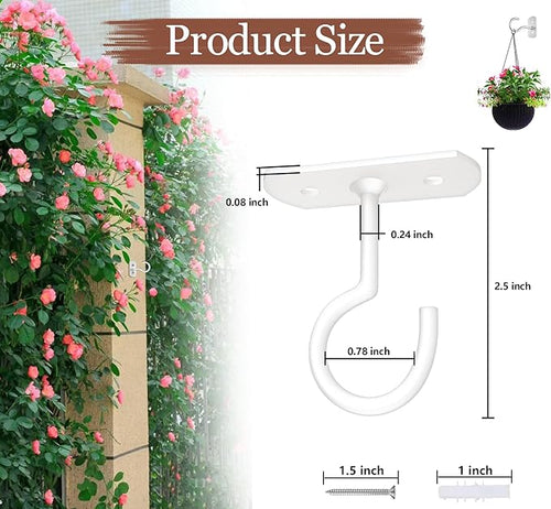 2.5in Ceiling Hooks for Hanging Plants 2Pack White