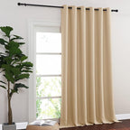 NICETOWN Sliding Door Curtain Window Treatment, Blackout Patio Door Curtain Panels Privacy Thermal Insulated Drapes for French/Patio Door (1 PC, Biscotti Beige, W80 x L95)