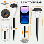 GIGALUMI 12 Pack Solar Lights Outdoor Waterproof, Outdoor Solar Lights for Yard, Solar Garden Lights, Yard Decorations Outdoor for Pathway, Patio, Garden, Driveway, Lawn, and Landscape(Warm White)
