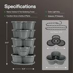 VIVOSUN 2-Pack 5 Tier Vertical Gardening Stackable Planter for Strawberries, Flowers, Herbs, Vegetables, Grey