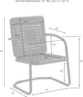 Patio Dining Chairs 2-Piece Set in White Gloss Alloy Steel
