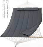 SUNCREAT Hammocks for Outside, Two Person Hammock for Patio, Garden, Porch, Outdoor, Dark Grey