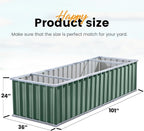 KING BIRD 101" x 36" x 24" Galvanized Raised Garden Bed 2 Installation Methods for DIY Outdoor Heightened Steel Metal Planter Kit Box for Deep-Rooted Vegetables, Flowers, Large Raised Bed Kit(Green)