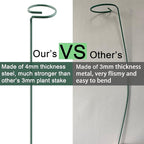 HiGift 10 Pack 36 Inch Plant Support Stake for Tall Plant, Garden Single Stem Flower Support Stake Indoor Plant Cage Support Ring for Peony, Orchid, Lily, Rose