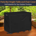 Outdoor Bar Height Dining Set Cover, Heavy Duty Waterproof Patio Bar Height - Image 6