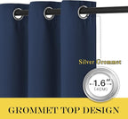 NICETOWN Blackout Curtain Panel 72" L - Window Treatment Energy Saving Thermal Insulated Solid Grommet Blackout Drapes for Living Room (Navy, 1 Panel, 66 by 72-Inch)
