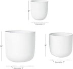 Deco 79 Metal Indoor Outdoor Wall Planter Indoor Outdoor Floating Hanging Planter, Set of 3 Plant Hanger 9", 7", 6"H, White