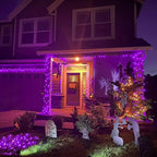 String Lights, 168 ft Purple LED Halloween Outdoor with Remote Control