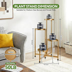 4 Tier 31 Inch Plant Stand Indoor Outdoor, Metal Plant Shelf Waterproof, Plant Holder with Folding Design For Home, Living Room, New Upgrate Gold