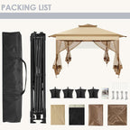 COBIZI 11x11 FT Pop up Gazebo Canopy Tent - Outdoor pop up gazebos on Clearance,carpas para Patio,Shelter - Screen Tents with Portable Carry Bag,Patio Gazebos for Camping,Garden,Deck,Backyard,Khaki