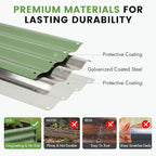 INNO STAGE Galvanized Raised Garden Bed Kit, 4x2x1FT Metal Raised Garden Beds for Vegetables, Rust-Resistant & Easy Assembly, Outdoor Raised Beds for Gardening, Flowers, Herbs (Green)