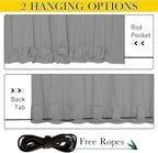 NICETOWN 2 Panels Outdoor Curtains for Patio Waterproof & Windproof, Grommet & Back Tab on Top & Bottom Weighted Drapes Keep Sun/Rain Out with Bouns Rope for Deck, Light Grey, W84 x L95