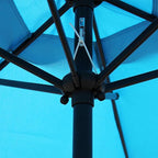 Blissun 7.5 ft Patio Umbrella, Yard Umbrella, Outdoor Market Umbrella with Push Button Tilt Crank (Light Blue)