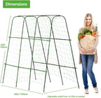 Lalahoni Cucumber Trellis, 65" X 65" Metal Garden Arch Trellis Climbing Plant Outdoor Support for Vine Fruits Flowers Vegetables Peas Beans Squash Cucumber Tomato Raised Bed, with Netting, Lightweight