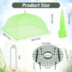 6 Sets Strawberry Plant Support with Mesh Plant Cover,Strawberry Growing Racks Sets with Iron Plant Nails and Storage Bag for Garden Strawberry Vegetables(Green Net - Round)