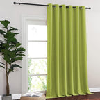 NICETOWN Room Divider Curtain 132 Inches Long, Wide Blackout Sliding Door Curtain for Bedroom, Room Darkening Privacy Window Curtain for Patio Door (1 Panel Set, Fresh Green, 80 x 132 Inch)