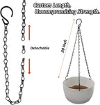 3 Pack, 20 Inch Hanging Baskets Chain, Hanging Chains with Hooks Flower Pot Chain Replacement Plant Hangers for Planters, Bird Feeders and Lanterns (Hook, 3)