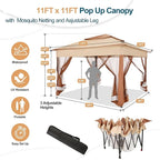 11x11 Pop Up Gazebo Canopy Tent Easy Up Outdoor Gazebo – Khaki