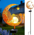 ZNYCYE Solar Lights Outdoor Decorative Moon Hummingbird Solar Stake Lights Birthday Gifts for Women mom Grandma,Hummingbird Garden Decor Waterproof for Walkway, Yard, Lawn, Patio (Warm White)