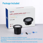 LEONLITE Dia. 4 Inch 5CCT Well Lights Landscape LED In Ground, 5 Color Temperature Selectable, 12-24V AC/DC CRI90 Low Voltage Outdoor Garden Landscaping, Aluminum Housing, Black, Pack of 6