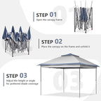 GDY 11x11 Pop Up Canopy Tent, Outdoor Canopy with Netting, Outdoor Gazebo for Backyard, Tent with Handbag, Blue.