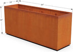 Plantercraft Extra Large Corten Steel Planter, 84x24x36 Large Rectangular Planters for Outdoor Plants, Heavy Duty Metal Planter Box for Patios, Gardens, and Commercial Spaces