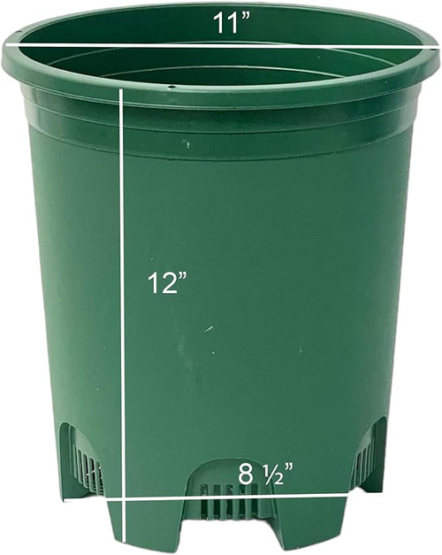 5 Gallon 10-Pack Green Nursery Pot Black Plastic Planters with Drainage for Outdoor Indoor Large Plants Trees