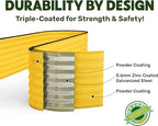9-in-1 Galvanized Steel Raised Garden Bed // 8×2×1.5 ft Modular Planter for Gardening, Vegetables, Flowers // 18" Tall Metal Raised Garden Beds Outdoor (Yellow) // Patented Design Planter Box