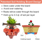 DUNCHATY Stackable Planters 7 Tier Vertical Garden Planting Tower Planters Strawberry, Herb, Flower, and Vegetable Planter Indoor Outdoor Gardening Pots with Removable Wheels and Tools