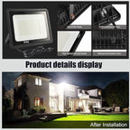 4Pack LED Flood Light Outdoor,150W LED Work Light 15000lmwith 6FT US Plug,IP66 Waterproof Exterior Security Lights,6000K Daylight White Outside Floodlights Slim Design for Playground Yard