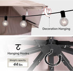 LAUSAINT HOME Semi-Permanent Outdoor Patio Gazebo 10'x10', Heavy Duty Party Tent Shelter with Double Roofs, Mosquito Nettings and Privacy Screens for Backyard, Garden, Lawn, Khaki