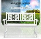 VINGLI 47" Outdoor Wood Bench, All Weather Outdoor Wooden Patio Garden Bench, Outside Loveseat 660lbs Capacity for Front Porch Park Entryway (White)