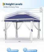 11'x11 Pop-Up Gazebo, Instant Outdoor Canopy Tent with Mosquito Nettings, Durable Steel Frame, Water, and UV Proof, for Patio, Garden, Courtyard, Party (Blue)